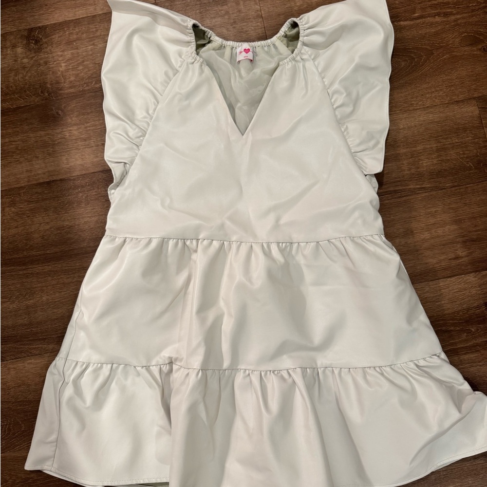 Buddy Love White Leather Mini Dress